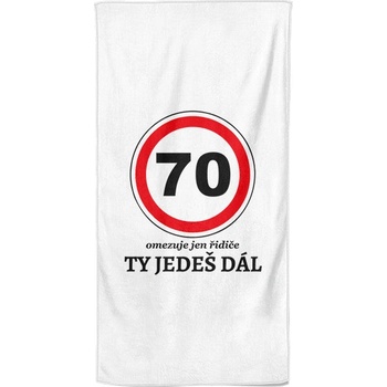 IMPAR Osuška 70 - Ty jedeš dál 140 x 70 cm bílá