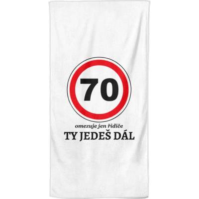 IMPAR Osuška 70 - Ty jedeš dál 140 x 70 cm bílá
