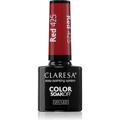 Claresa SoakOff UV/LED Color Rainbow Explosion gelový lak na nehty odstín Red 425 5 g
