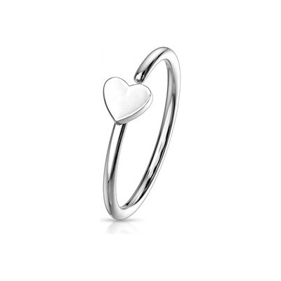 Šperky4U piercing do nosu ucha kruh se srdíčkem N0054-ST
