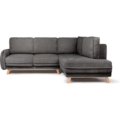 Bonami Сив сгъваем ъглов диван от рипсено кадифе (десен ъгъл) Tori - Bonami Selection (TORILRIGHTCORNERPOSO22)