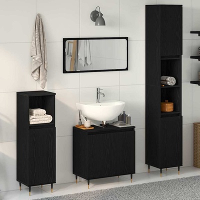 vidaXL Комплект мебели за баня 3 pcs Черния дъб 30 x 30 x 190 см (3333098)