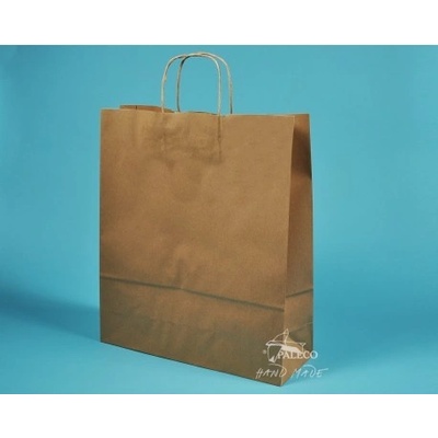 papírová taška hnědá přírodní TWIST 32x14x42cm recyklovaný kraft 110g kroucené ucho, Karton 1 karton (200 ks)