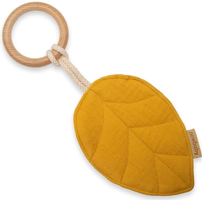 New Baby hryzátko s listami pre deti Leaf mustard