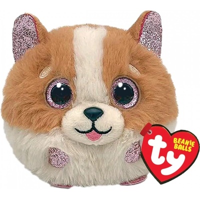 TY Beanie Balls TANNER hnědo bílý pejsek 10 cm
