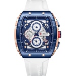 Curren Мъжки часовник Curren Marv, Хронограф, Силиконова каишка, Бял (CURREN-8442-WHITE) Часовници