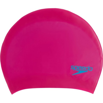 Шапка за плуване Speedo Long Hair Cap Junior Swim cap - Begonia Pink / Lapis Blue - размер One Size (581-0063-0111)