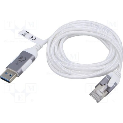 Goobay 74379 slim USB 3.0, RJ45 vidlice,USB A vidlice, niklovaný, 2m