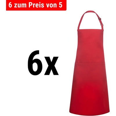 G.Gastro 6 Kusů Karlowsky Zástěra s laclem a kapsou Basic černá D9785854