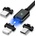 Essager 3 в 1 Магнитен Кабел Lightning / Type-C / Micro USB 3A за Бързо Зареждане 1 м