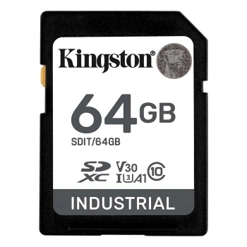 Image 1 of Kingston Industrial 64GB CL10/UHS-I/U3/V30/A1 (SDIT/64GB)