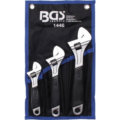 BGS technic Nastaviteľný vidlicový kľúč s pogumovanou rukoväťou sada 3 ks BGS 1446