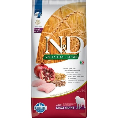 N&D Ancestral Grain Dog Adult Maxi & Giant Chicken & Pomegranate 12 kg