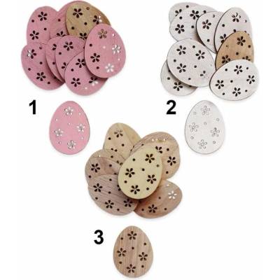 Lepaso Vajíčka přízdoba dřevo 10ks/4cm Mix
