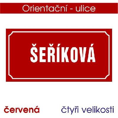 Cedule - orientační - červená - Plast tl. 5 mm / 60x30cm klasická