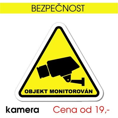 Bezpečnostní cedule Objekt monitorován – kamerový systém - 5x5 cm / samolepka