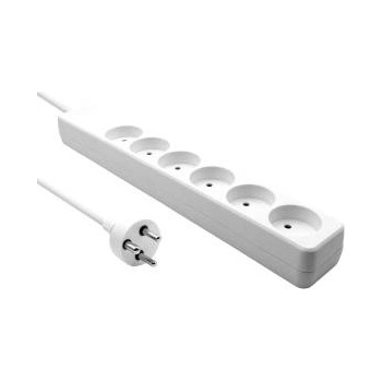 MicroConnect Danish Power Strip 6-way White 5m cable