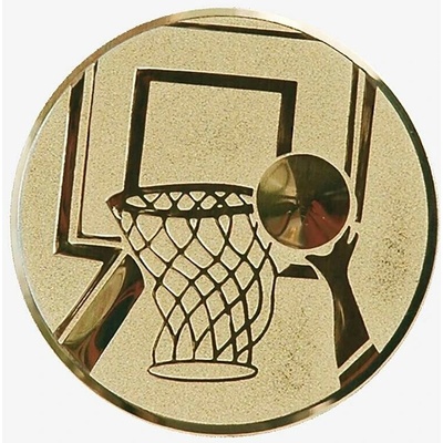 Basketbal Emblém Nálepka na trofej Ø 25 mm zlatá