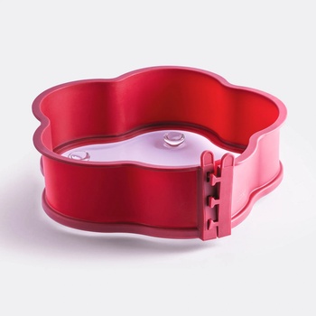 coox Силиконова форма цвете COOX със стъклена основа в червен цвят - Ø26 х h9 см (COOX 1611-301)