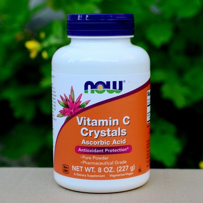 Now Vitamin C Crystals kyselina askorbová bez GMO čistý prášok 227 g