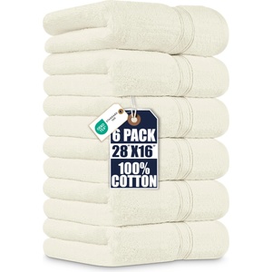 Utopia Towels Utopia Towels, Premium Towel Set, 100% Ringspun Cotton, Ultra Soft and Highly Absorbent, 600gsm, for Bathroom, Gym, Shower, Hotel and Spa, 16" x 28", Ivory White, 6 - UT0901 (UT0901)