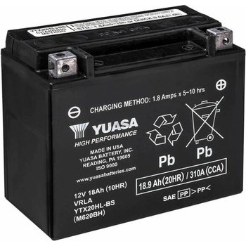Image 1 of YUASA AGM 12V 18Ah right+ YTX20HL-BS