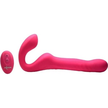 Strap U Mighty-Thrust Thrusting & Vibrating Strapless Strap-On with Remote Pink