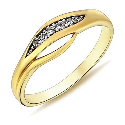 Lillian Vassago Zlatý prsten se zirkony LLV98 GR054Y