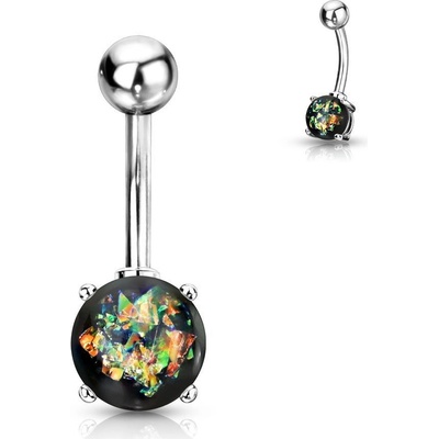 Šperky4U piercing do pupíku pryskyřičný opál WP01004-GD