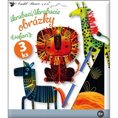 Sada škrabacích obrázků s doplňky 19 x 22 cm Safari