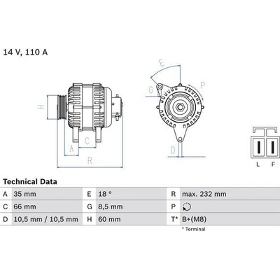 Alternátor BOSCH 0 986 048 301