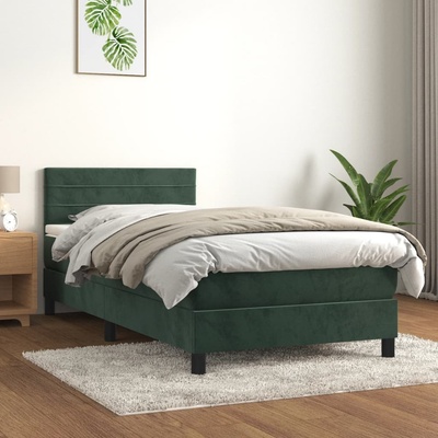 Petrashop 3141338 boxspring postel s matrací tmavě zelená samet