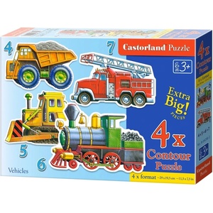 Castorland Пъзел Castorland 4 в 1 - Строителна техника (B-04256-2) - ozone