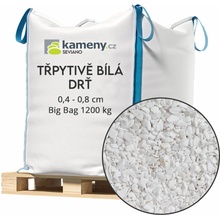 Okrasné kameny Třpytivě bílá drť - mramor Vyberte si balení: Big Bag 1200 kg s dopravou*, Vyberte si velikostní frakci: 0,4 - 0,8 cm