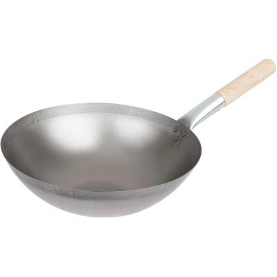 Vogue wok z měkké oceli s kulatým dnem 356 mm