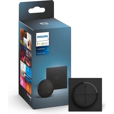 Philips Hue Tap Dial switch for Hue lighting systems, smart dimmer for controlling lights, wireless light switch without installation, black - 929003500201