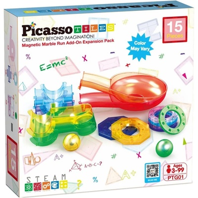 PicassoTiles Конструктор допълнение Picasso Tiles - За магнитно роли, 15 части (PTG01)
