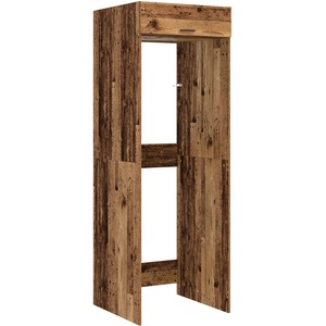 vidaXL Шкаф за пералня със съхранение Старо дърво 67, 5 x 68 x 200 см (3422790)