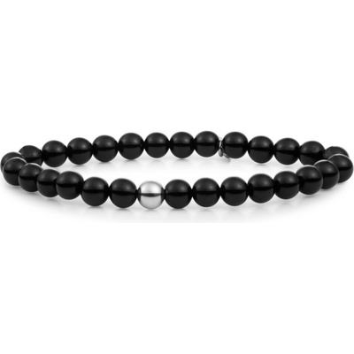Sparkling Jewels Korálkový náramek s onyxem SB-GEM07-ADD-6MM