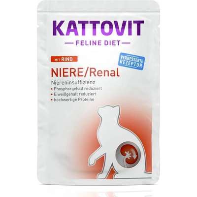 Kattovit Feline Diet Renal s hovězím 85 g