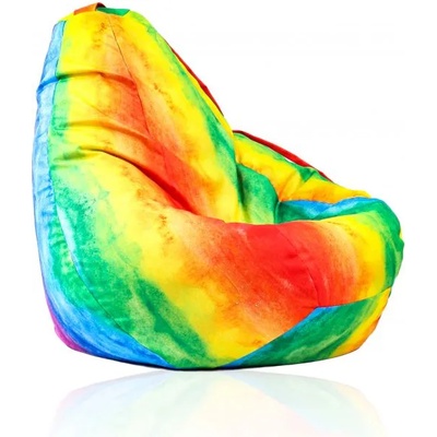 Pufrelax Калъф за пуф круша, 160л. , Nirvana Light - Rainbow Watercolour, (Не съдържа пълнеж), водоустойчив, принт
