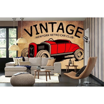 Dimex MA-5-2211 Samolepicí vliesová fototapeta na zeď Vintage automobilový plakát rozměry 375 x 250 cm