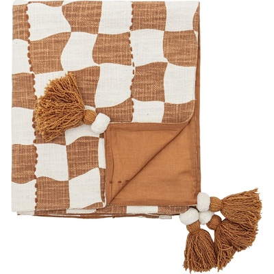 Bloomingville Bavlnený prehoz Chola Brown 130 x 150 cm