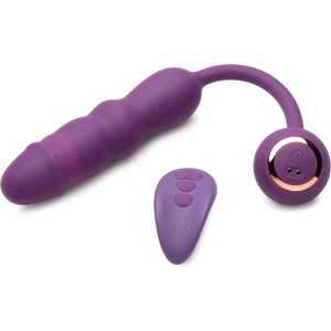 Inmi Thru Thumper Thrusting Silicone Vibrator with Remote Purple
