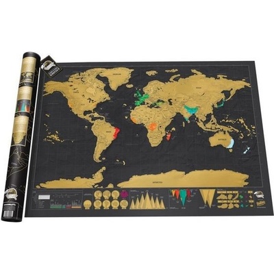 Stírací mapa světa Deluxe