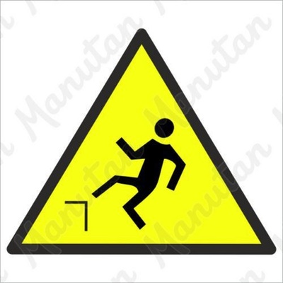 Manutan Pozor nebezpečenstvo pádu, samolepka 210 x 210 x 0,1 mm
