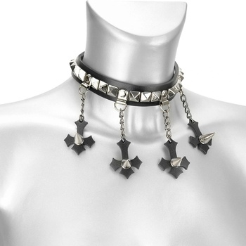 Image 1 of Leather & steel fashion чокър Hell's graveyard - LSF9 99