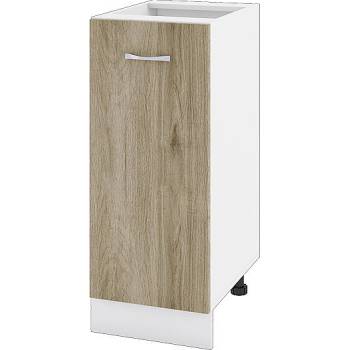 ИРИМ Долен шкаф с една врата и рафт Сити БДА-40 бяло гладко / дъб сонома арвен 35 см
