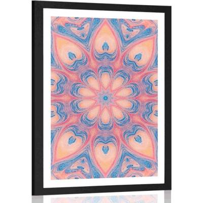 Plakát s paspartou hypnotická Mandala - 40x60 silver