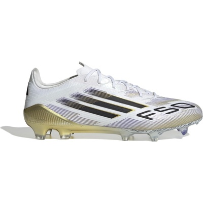 Adidas Футболни бутонки Adidas F50 Elite Adults Firm Ground Football Boots - White/Blk/Gold